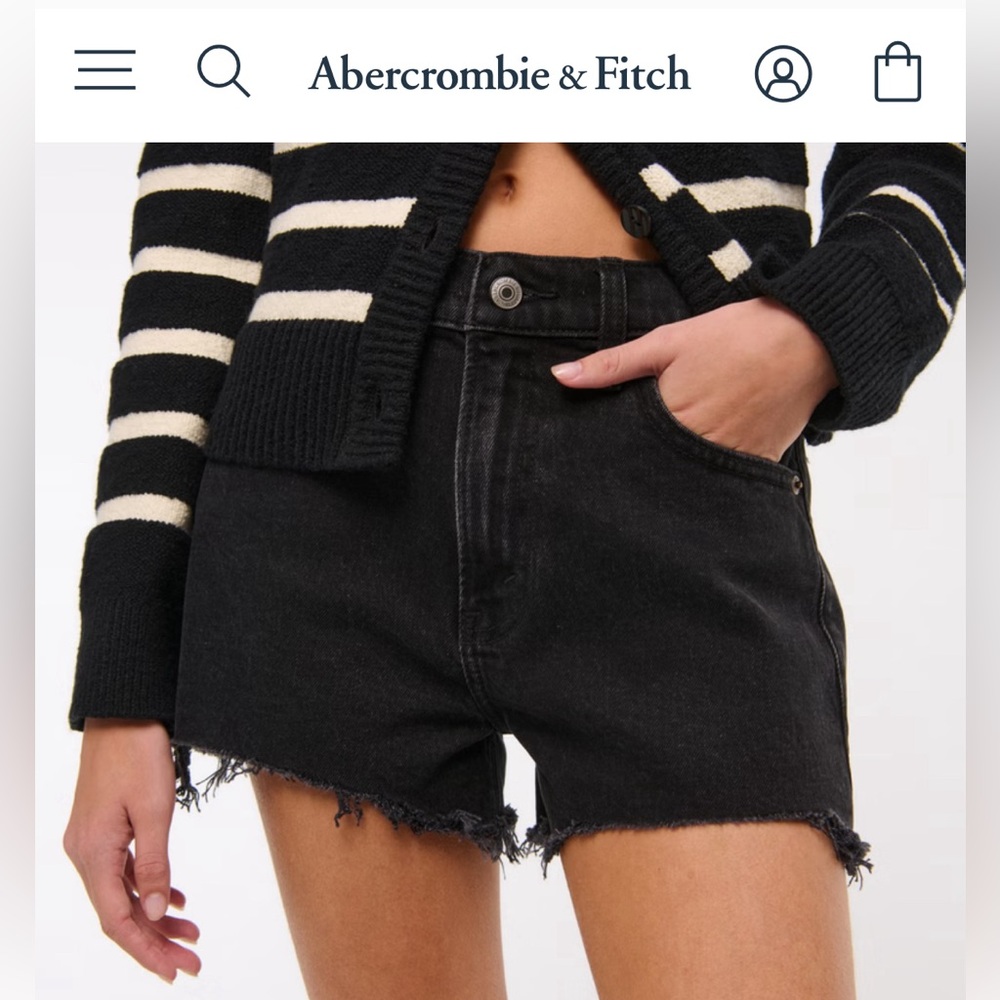 Abercrombie & Fitch Black High Waist Women Shorts